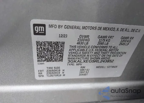 2024 GMC Terrain Denali z USA, uszkodzony, nr VIN 3GKALXEG5RL243852